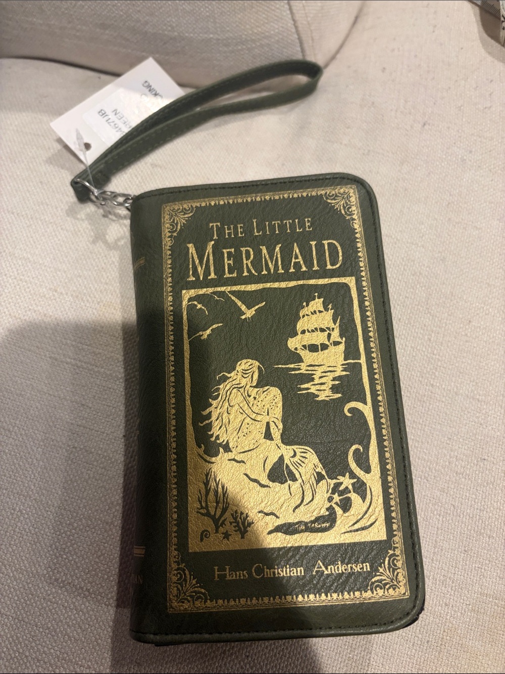 comeco the little mermaid leather wristlet/wallet nwt victorian book style